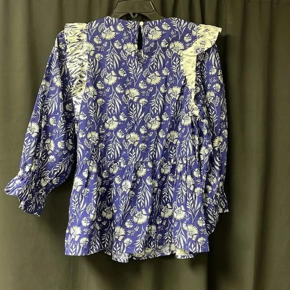 Universal Threads Blue Boho Top‎ XS - Picture 3 of 4